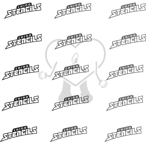Bad Bunny Heart Tattoo stencil # 2401 - Bad Bunny stencil