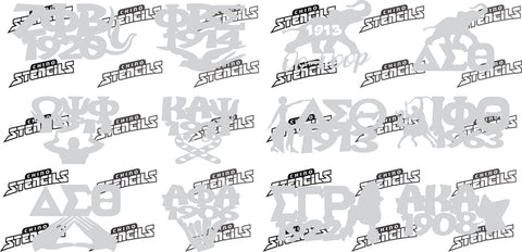 College Black Fraternity Pack  # 2415 (B) Art stencils