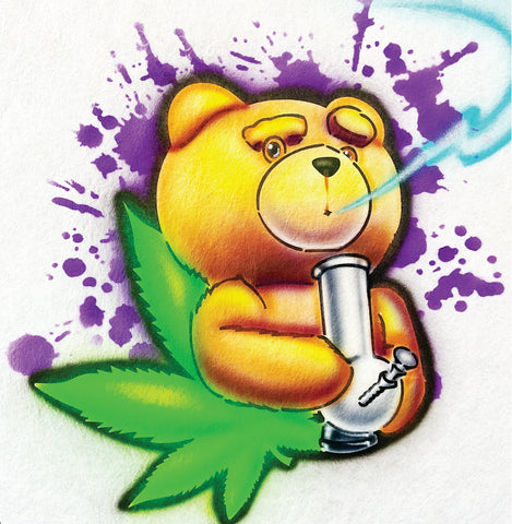 Teddy Bear Smoking # 2488 Fan art stencil