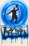 3007 Basketball Player 3 art stencil Template