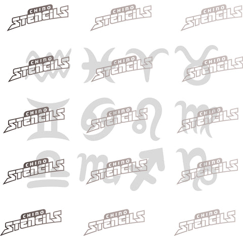 3038 Zodiac / Horoscope symbols (12) Pack