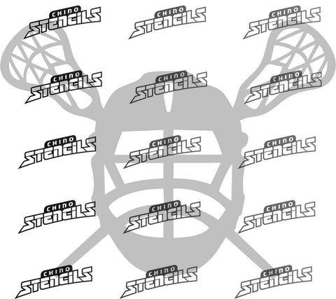 Lacrosse Stick and Mask 1982 (B) art stencil