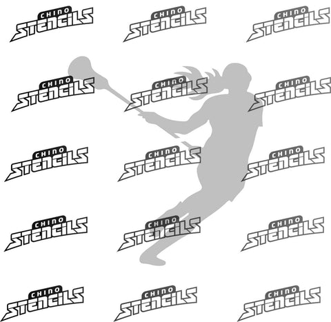 Lacrosse Girl Player 1982 (D) art stencil
