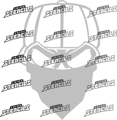 skull with hat mask # 2038 art stencil