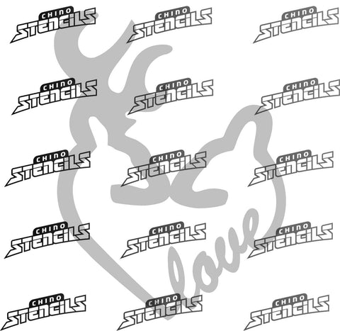 Couples Browning love heart # 2041 art stencil