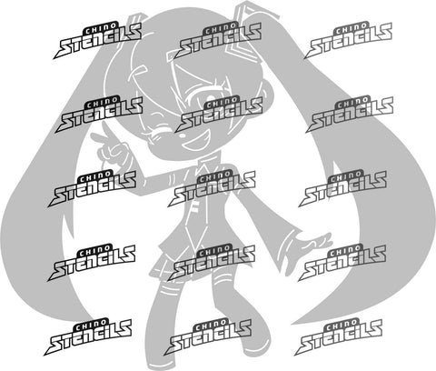 anime Miku  # 2048 art stencil