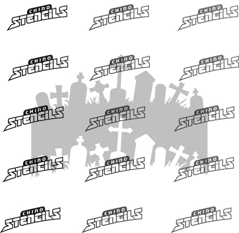Background - Graveyard / sematary # 2133 Art Stencil