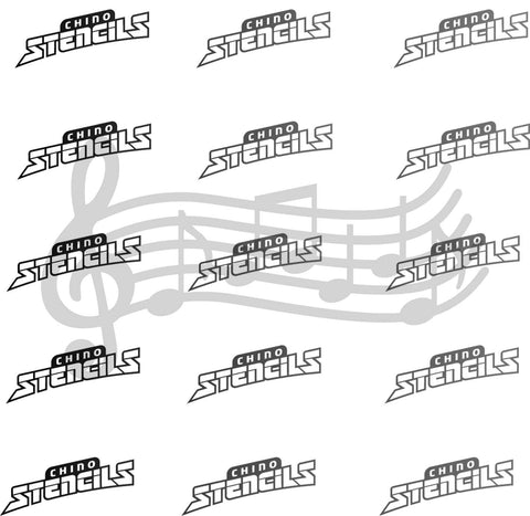 Music notes  # 2248 art stencil