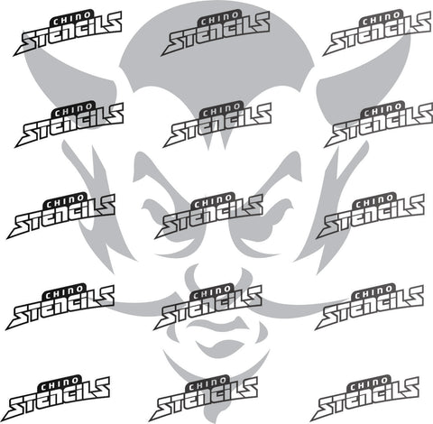 Devil Face # 0362 art stencil / template