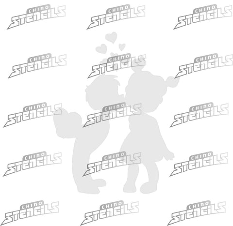 Couple Valentine Young Love art stencil #1414