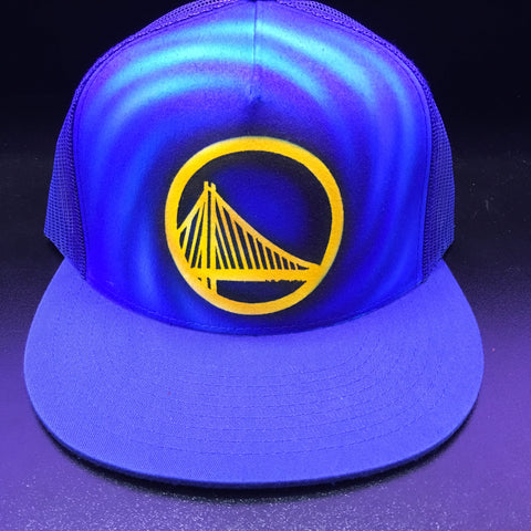 Airbrushed fan art Warriors hat