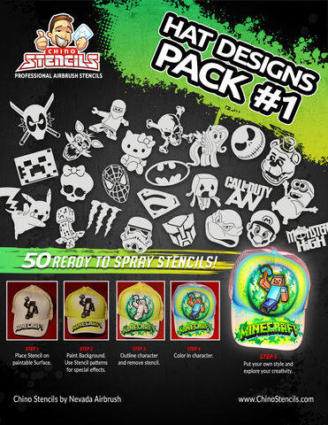 #2297 Hat Designs Pack 1 Art Stencils