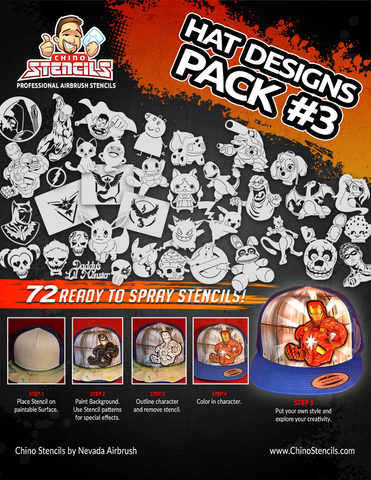 # 2295 Hat Designs Pack 3 art stencils