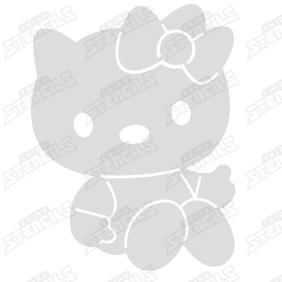 Hello Kity sitting # 287 (A) Art Stencil