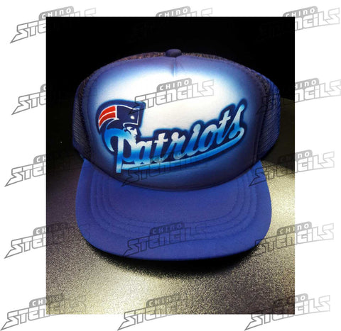 Football Patriots 2 (airbrush art stencil T-shirt / Hat Template hobby gifts big game)