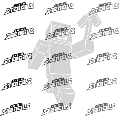 Mine Steve # 1192 art stencil hobby template Fan art gift